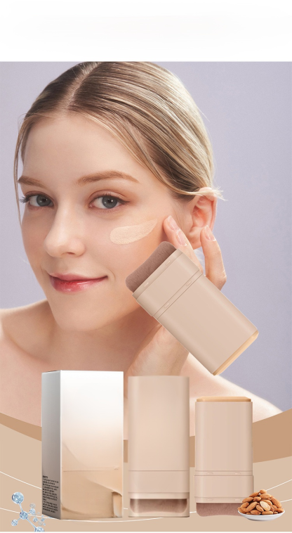 Dual-ended foundation stick with brush