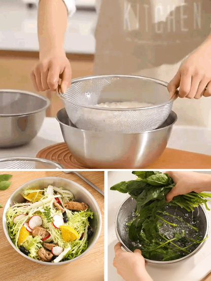 Home Essentials Stainless Steel Drainage Basket Set of 2