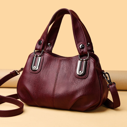 Soft Leather Large Capacity Multi-Compartment Shoulder Bag
