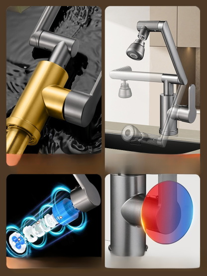 1080° mechanical arm rotating faucet