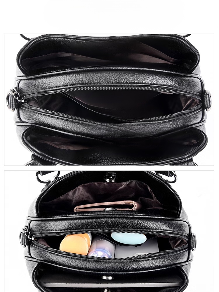 Soft Leather Large Capacity Multi-Compartment Shoulder Bag