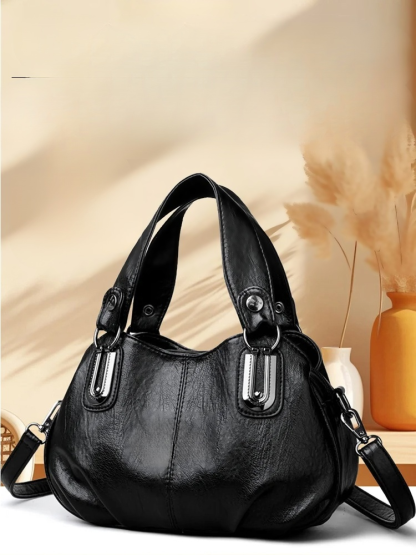 Soft Leather Large Capacity Multi-Compartment Shoulder Bag