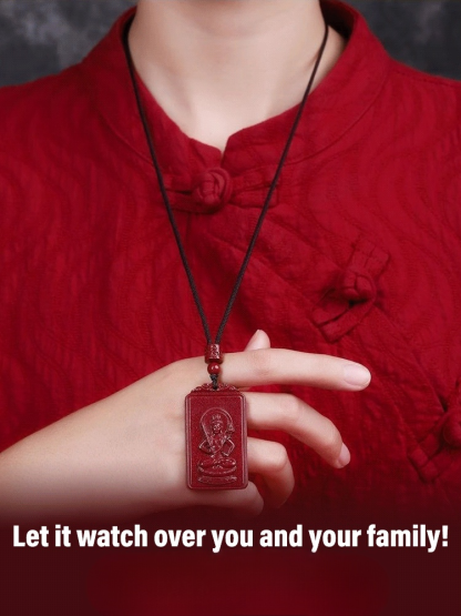 Vermilion Zodiac Guardian God Pendant