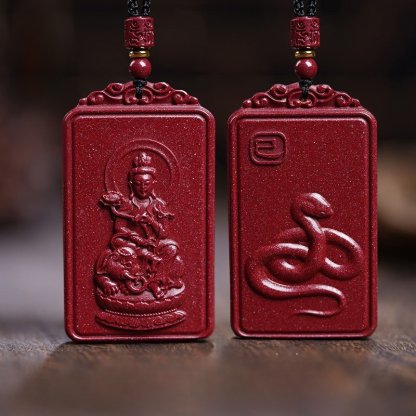 Vermilion Zodiac Guardian God Pendant