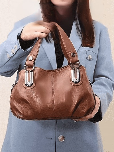 Soft Leather Large Capacity Multi-Compartment Shoulder Bag