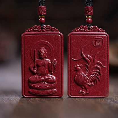 Vermilion Zodiac Guardian God Pendant