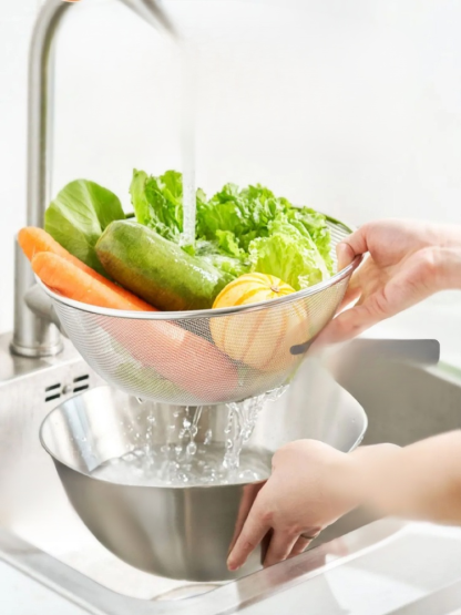 Home Essentials Stainless Steel Drainage Basket Set of 2