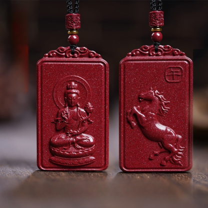 Vermilion Zodiac Guardian God Pendant
