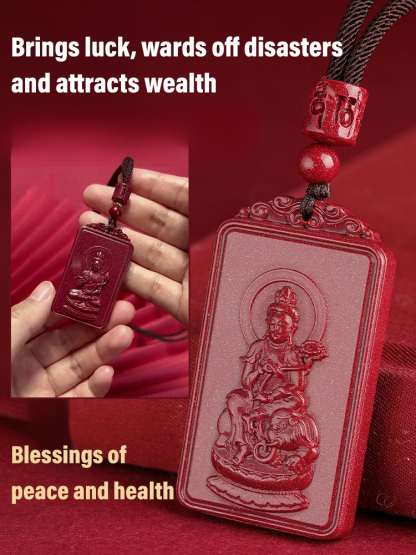 Vermilion Zodiac Guardian God Pendant