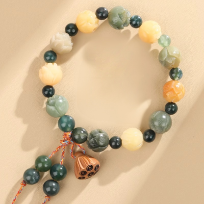 Wealth and Prosperity: Temple Lotus Multi-Treasure Bodhi Bracelet