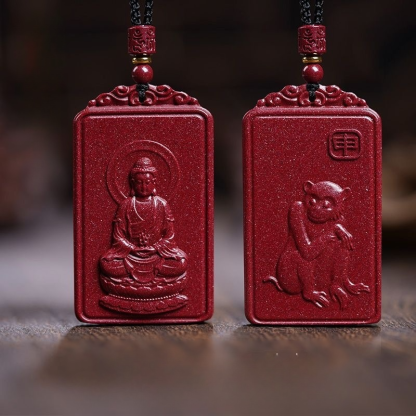 Vermilion Zodiac Guardian God Pendant