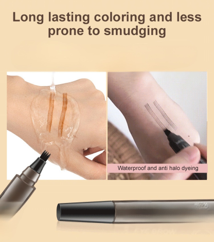 Waterproof, sweat-proof and non-smudging four-pronged eyebrow pencil