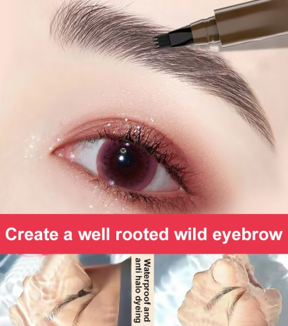 Waterproof, sweat-proof and non-smudging four-pronged eyebrow pencil