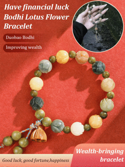 Wealth and Prosperity: Temple Lotus Multi-Treasure Bodhi Bracelet