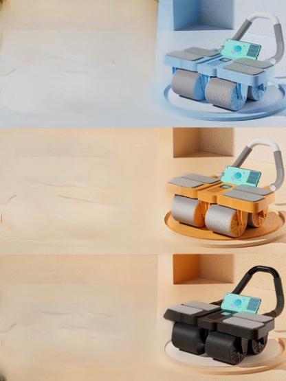 Four rounds of automatic rebound tummy tuck and roll abdominal fitness wheel