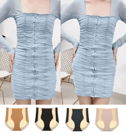  Hip-lifting color splicing panties