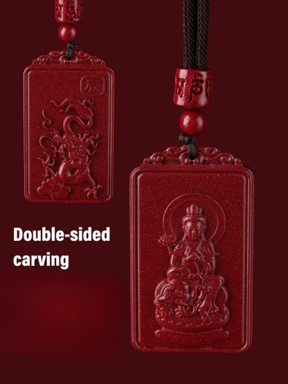 Vermilion Zodiac Guardian God Pendant