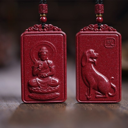 Vermilion Zodiac Guardian God Pendant