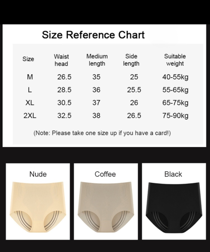 [Waist Measurement of 18 Inches] High-Waisted Liquid Antibacterial Tummy Control Underwear
