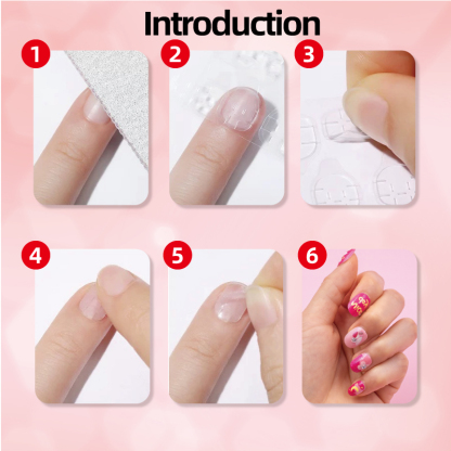 GATORO 24 Glitter Nail Stickers 2 Cartoon Rings | Suction Card Set