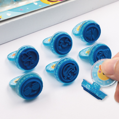 GATORO 6 pcs Cartoon Smiley Stamp | Suction Card Set