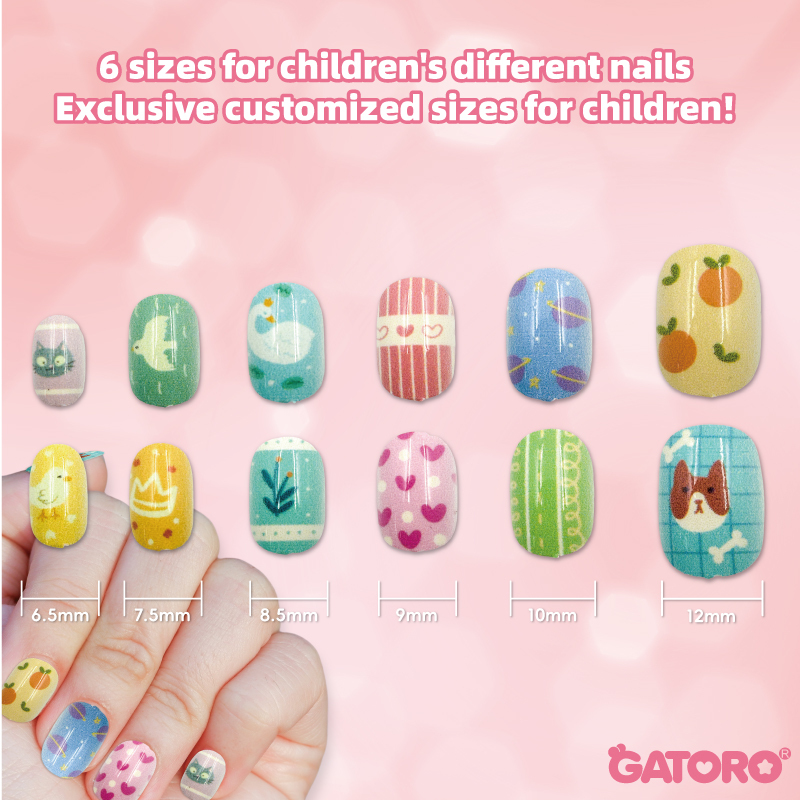 GATORO 12 pcs Kids Nail Stickers Set| Suction Card Set