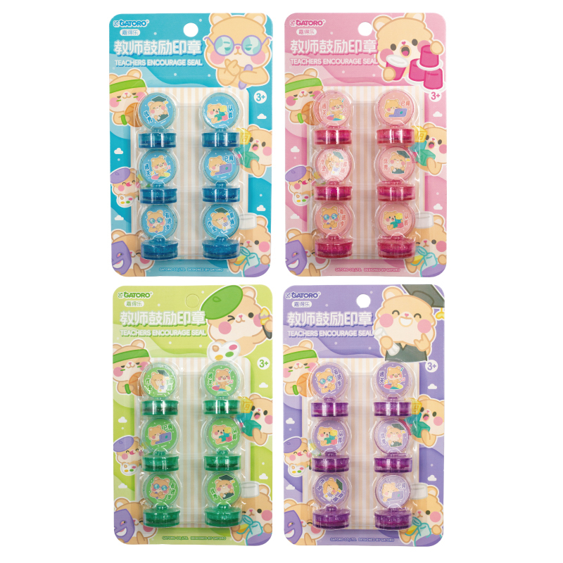 GATORO 6 pcs Cartoon Pattern Stamps | Suction Card Set