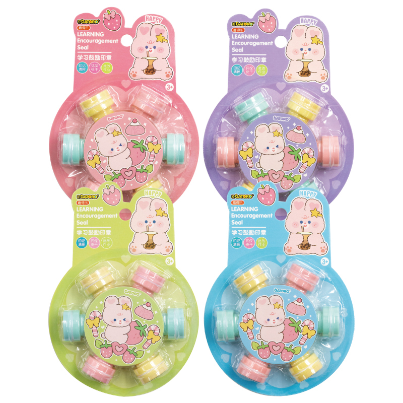 GATORO 6 pcs Cartoon Pattern Stamps | Suction Card Set