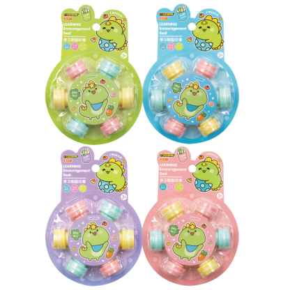 GATORO 6 pcs Cartoon Pattern Stamps | Suction Card Set