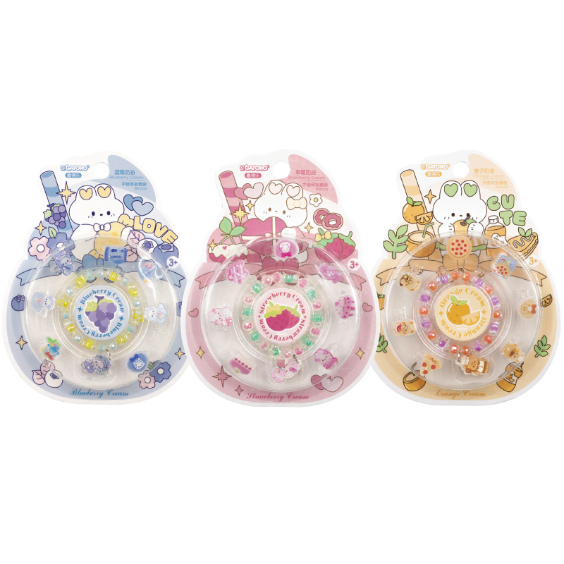 GATORO 8 PCS Cartoon Pattern Acrylic Ring 1PCS Cartoon Charm Bracelet | Suction Card Set