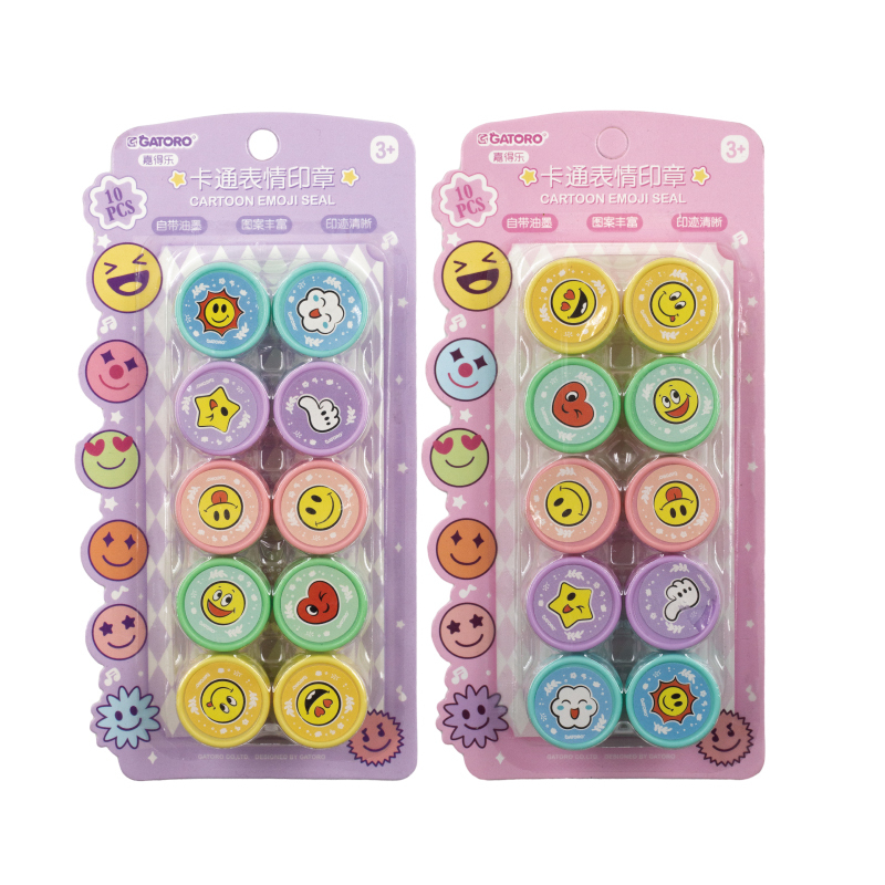GATORO 10 pcs Cartoon Pattern Stamps | Suction Card Set