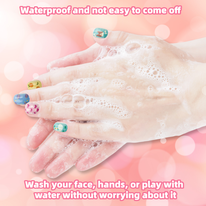 GATORO 12 pcs Kids Nail Stickers Set 1pcs Acrylic charm bracelet | Suction Card Set