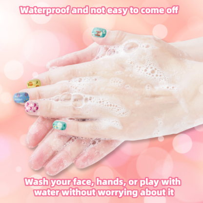 GATORO 12 pcs Kids Nail Stickers Set 1pcs Acrylic charm bracelet | Suction Card Set