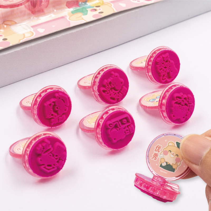 GATORO 6 pcs Cartoon Pattern Stamps | Suction Card Set