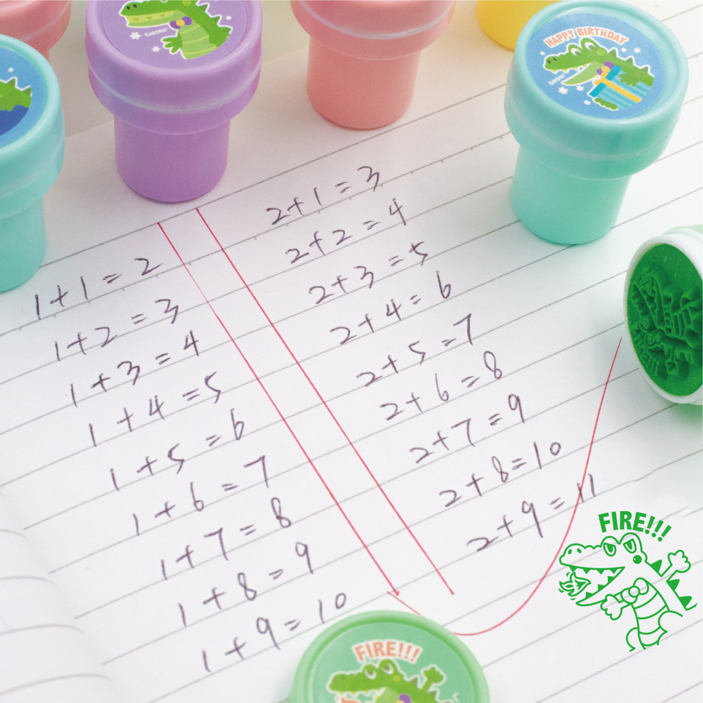 GATORO 10 pcs Cartoon Pattern Stamps | Suction Card Set