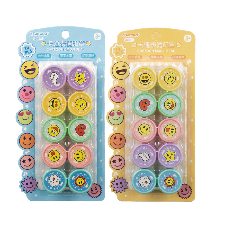 GATORO 10 pcs Cartoon Pattern Stamps | Suction Card Set