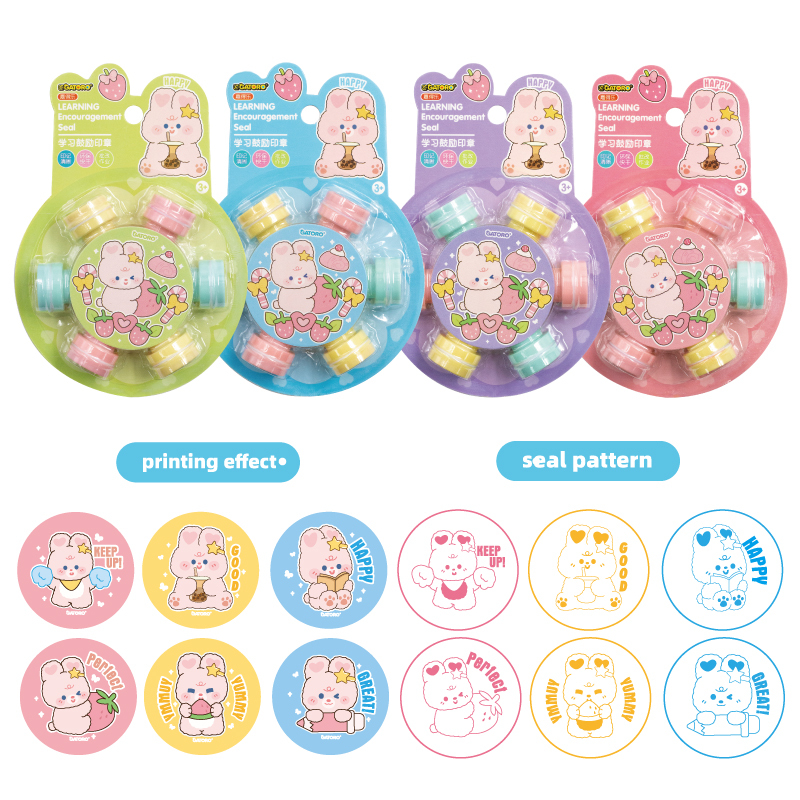 GATORO 6 pcs Cartoon Pattern Stamps | Suction Card Set