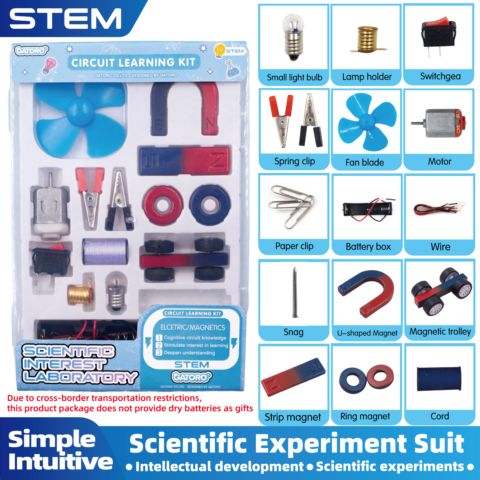 GATORO STEM Circuit Magnet Experiment Kit | Plastic Boxed