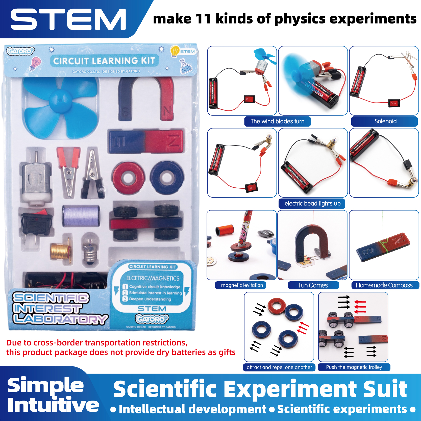 GATORO STEM Circuit Magnet Experiment Kit | Plastic Boxed