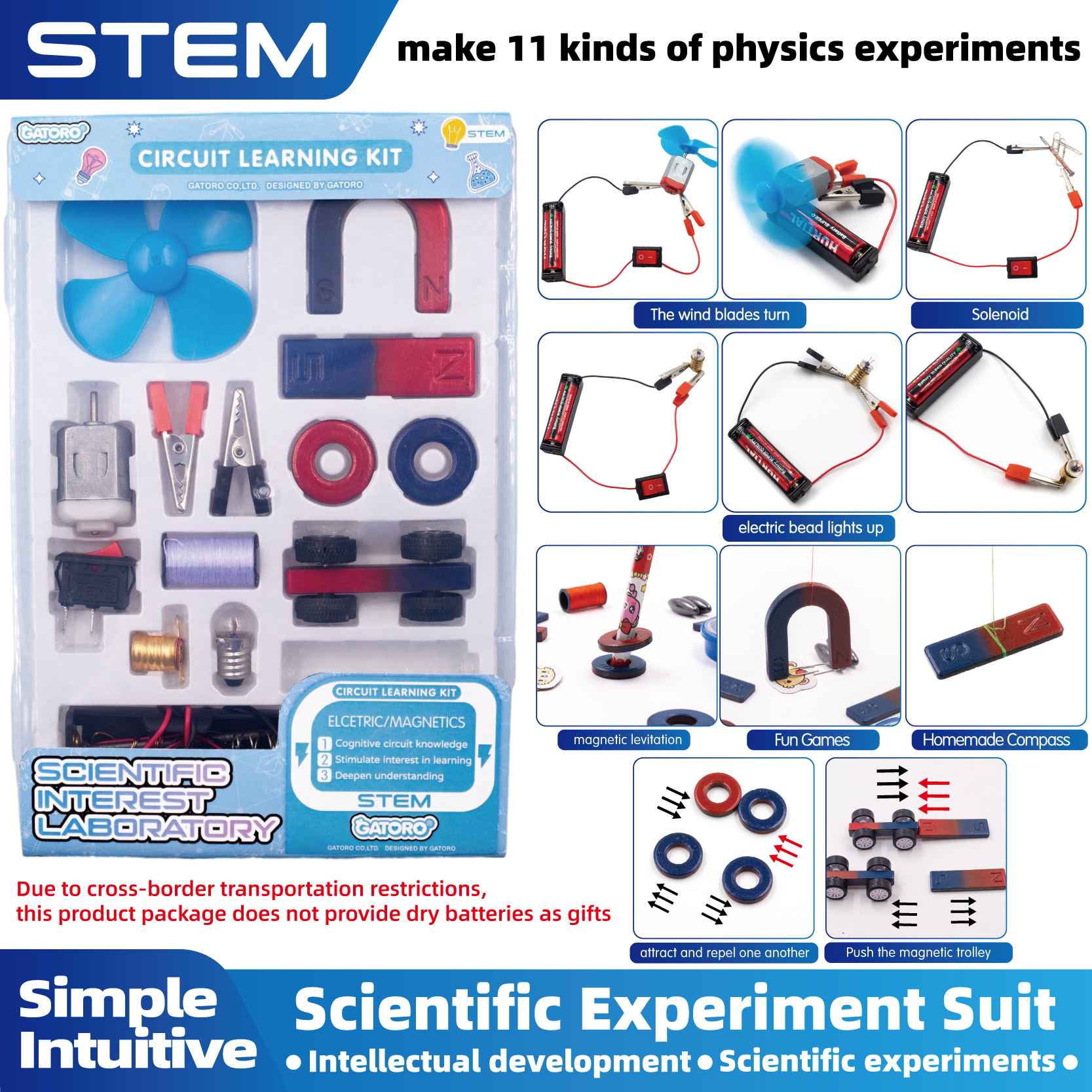 GATORO STEM Circuit Magnet Experiment Kit | Plastic Boxed
