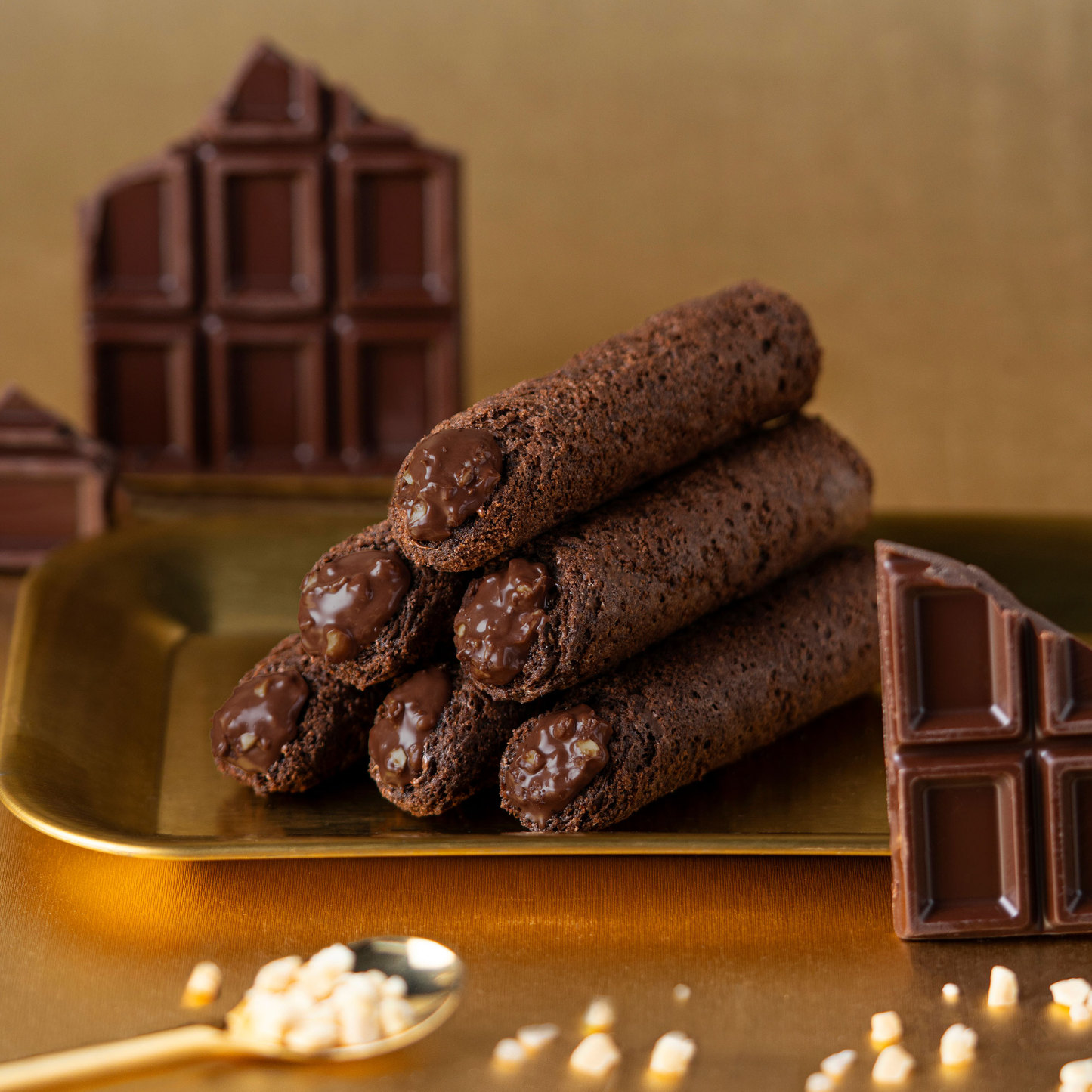 Hazelnut Cocoa Filled Egg Rolls Travel Box with 8 packs by Bluebird Travel Singapore