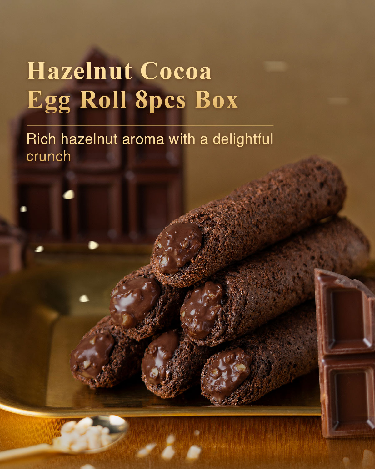 Hazelnut Chocolate Egg Rolls Singapore | Travel Box (8 Packs
