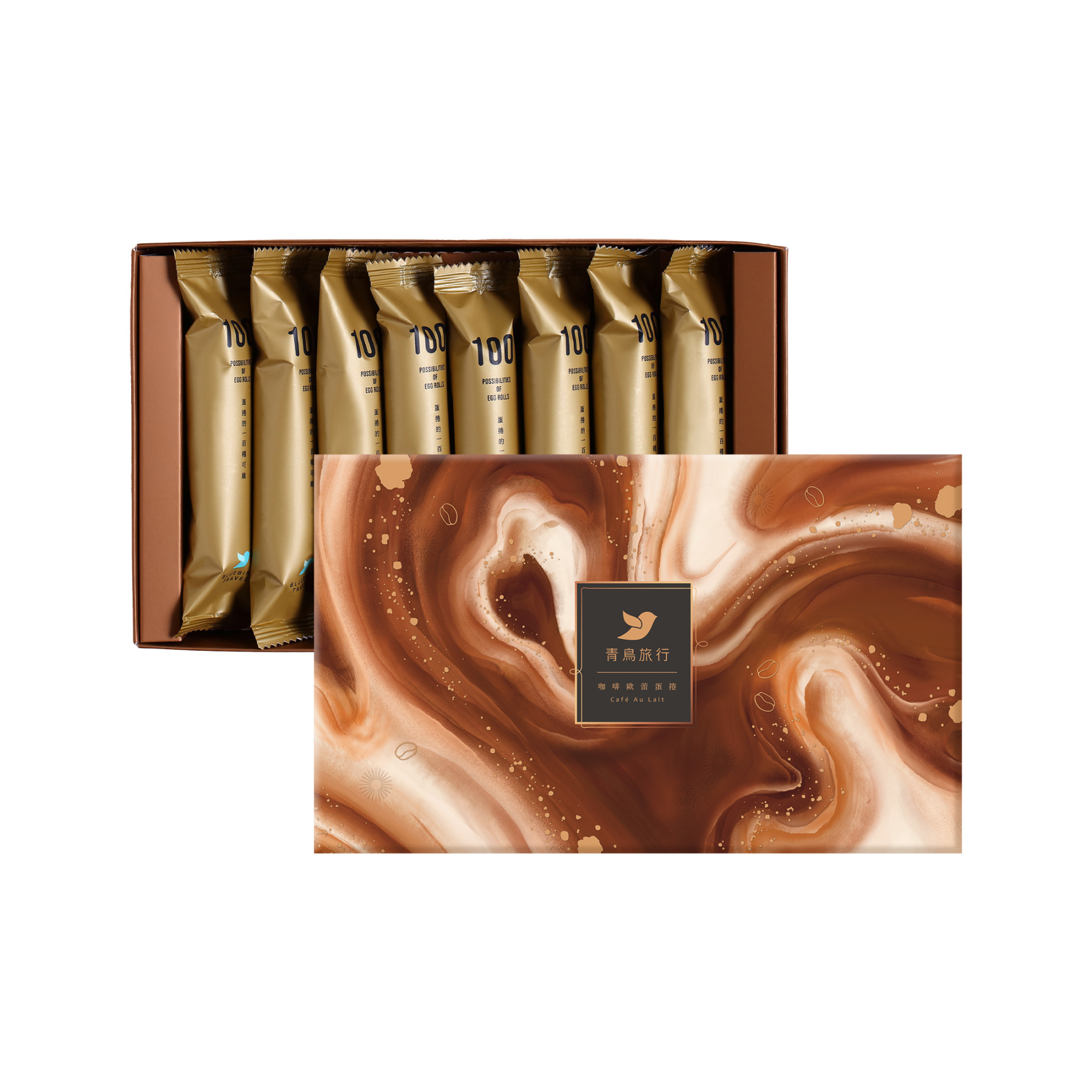 Travel Box-Café Au Lait Egg Roll (8 packs/with gift bag)