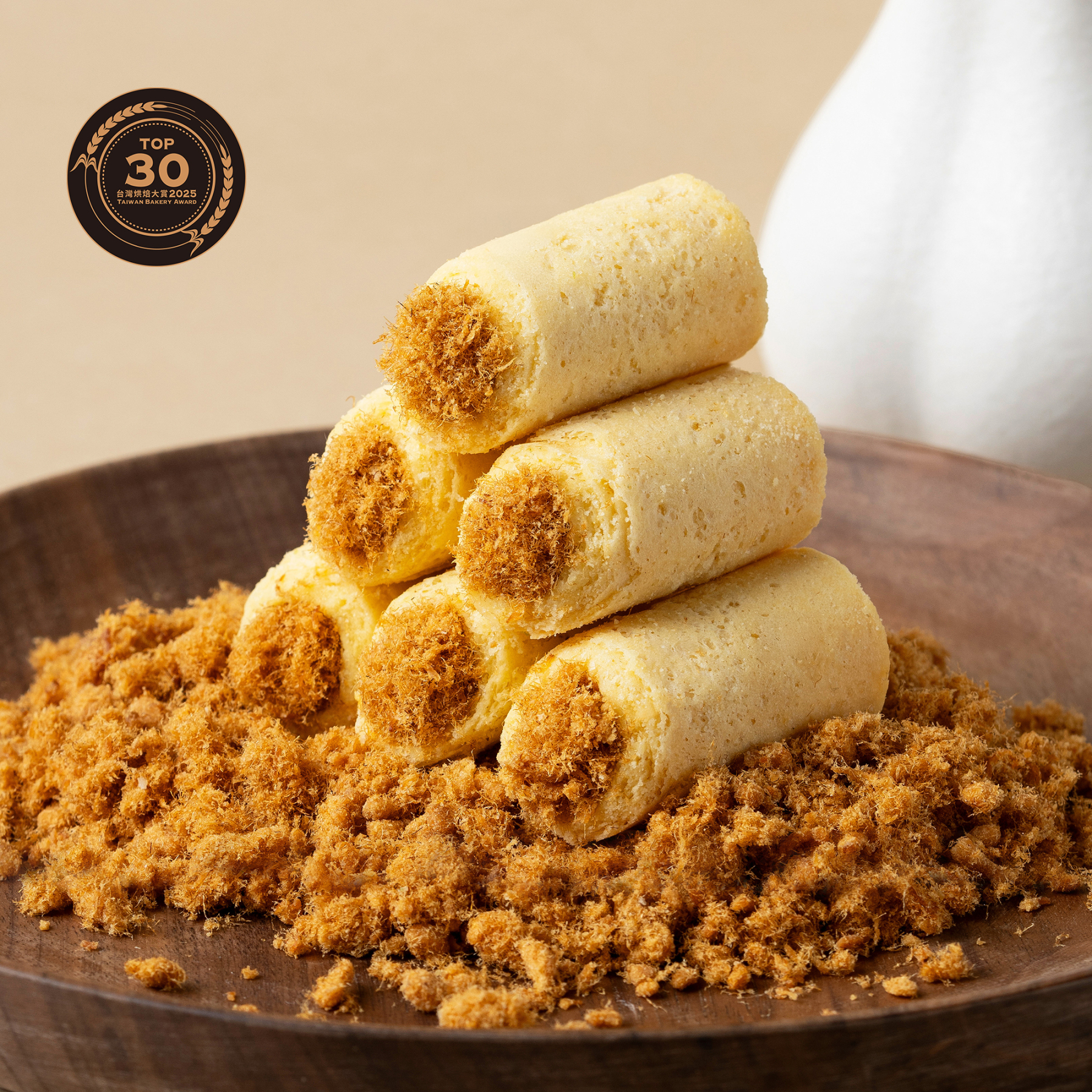 Classic Pork Floss Mini Egg Rolls filled with Taiwanese pork floss.