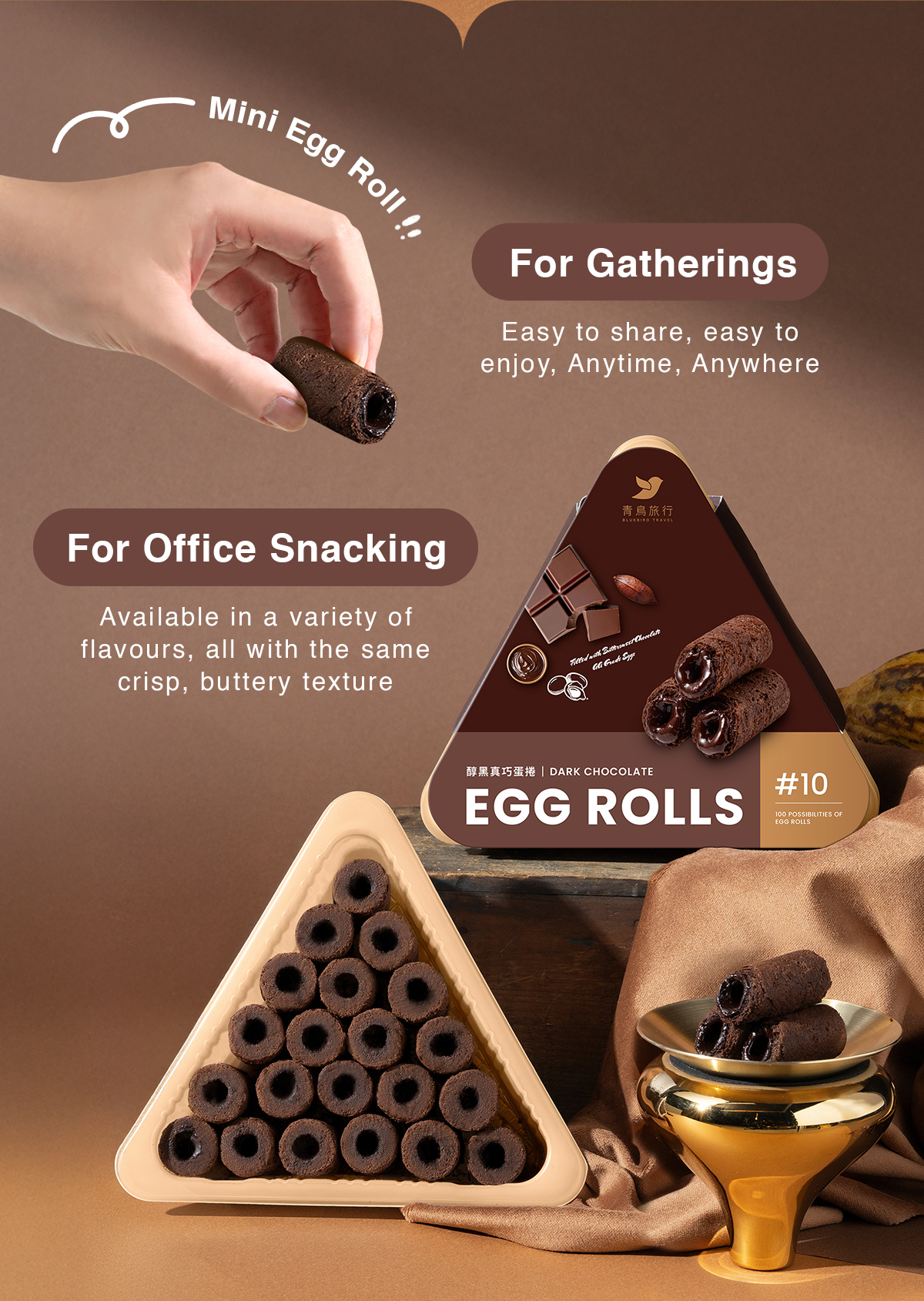 Mini egg roll snack perfect for office sharing and casual gatherings