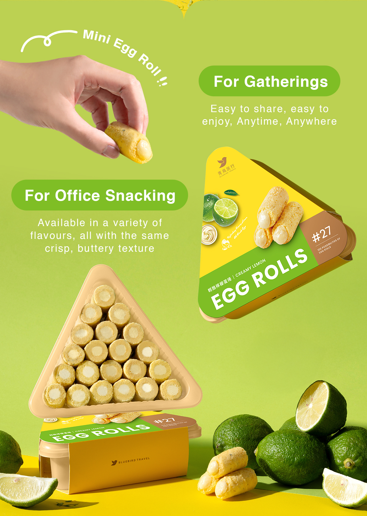 mini egg rolls for sharing gatherings office snack lemon flavor share box