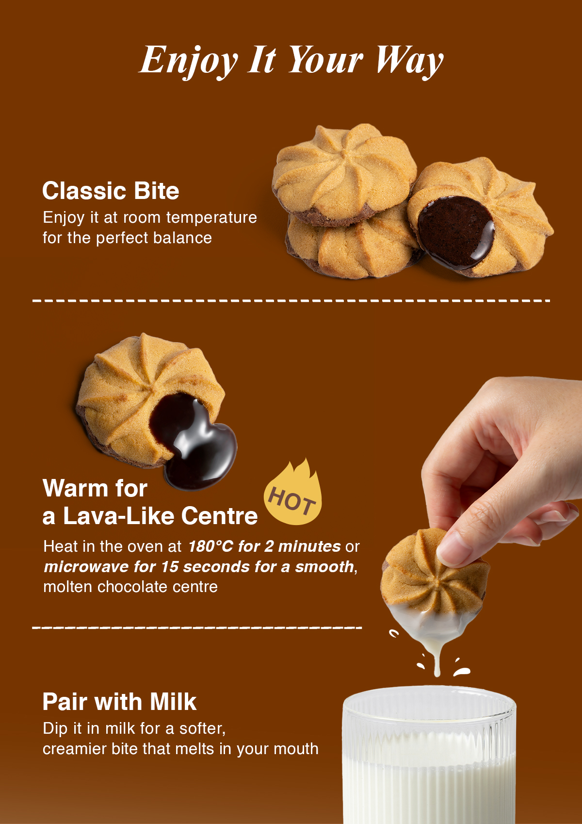 Sea salt mocha cookies served at room temperature, warm or with milk.