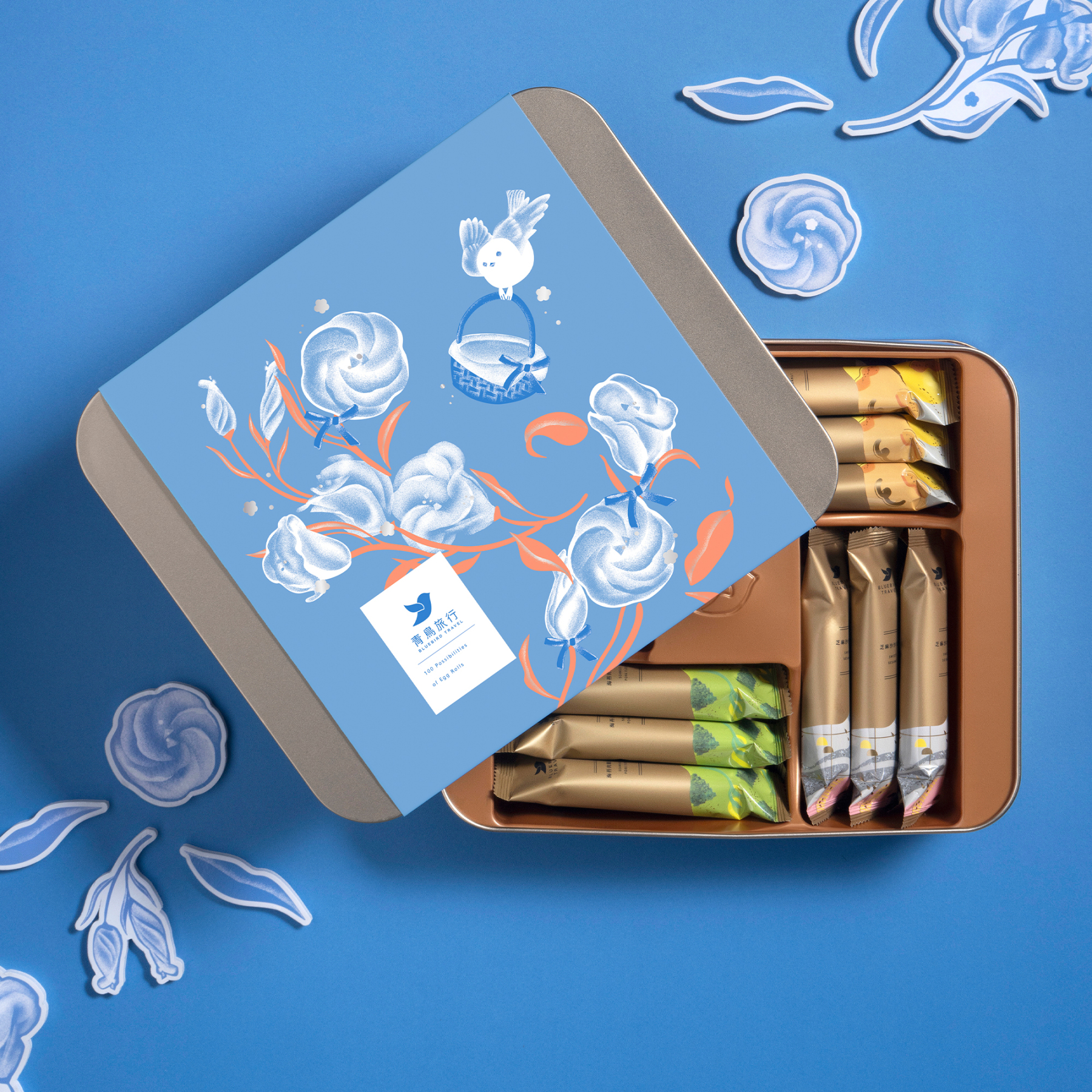 Summer in Glow mixed flavor 24pcs egg roll gift box opened with assorted flavours.