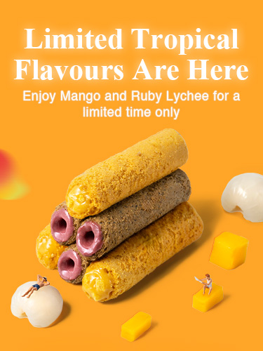 {"default":"Limited tropical egg roll flavors mango and ruby lychee, summer 2026 seasonal snack in Singapore."}

