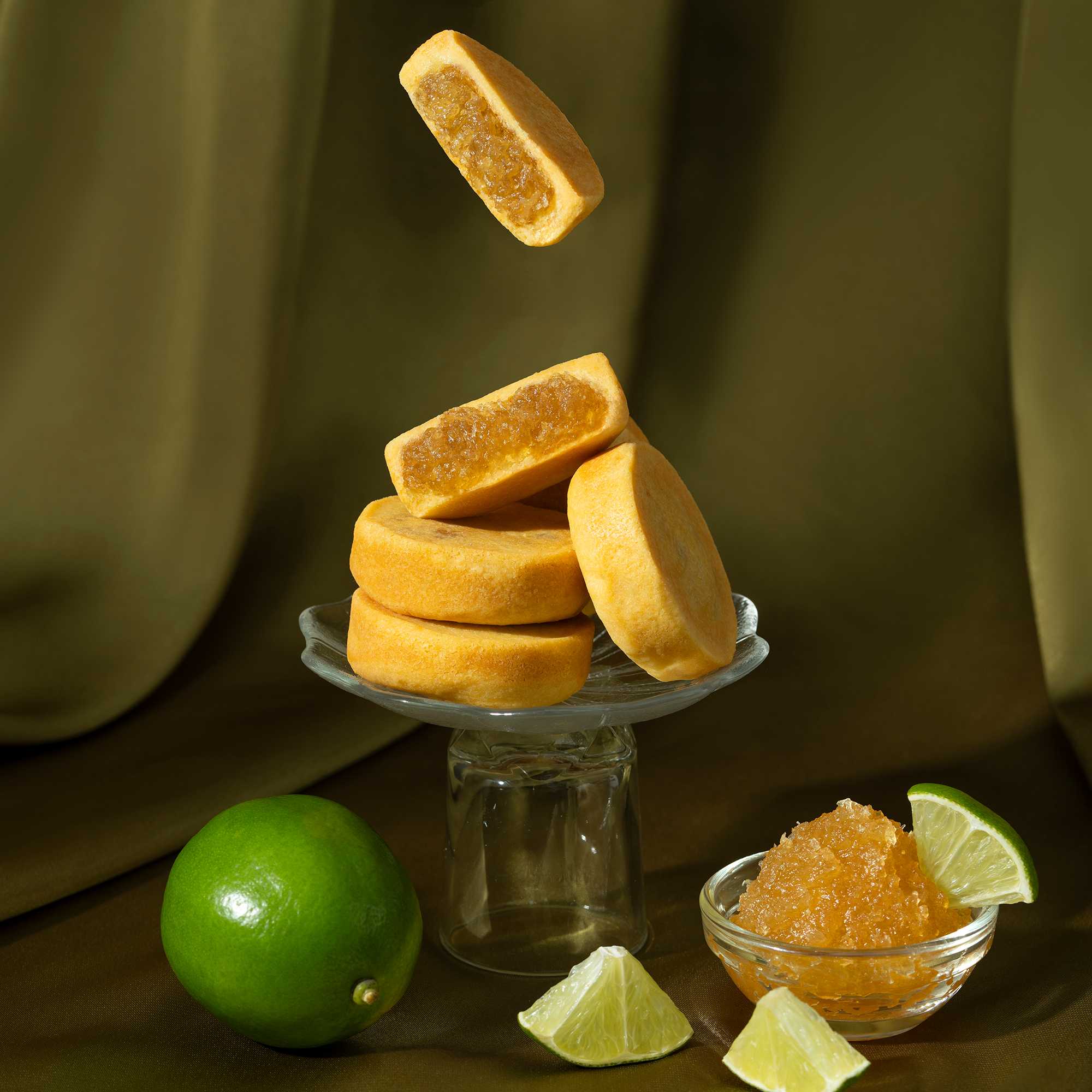 Lemon pastries with sweet-tart filling and fresh lemons.